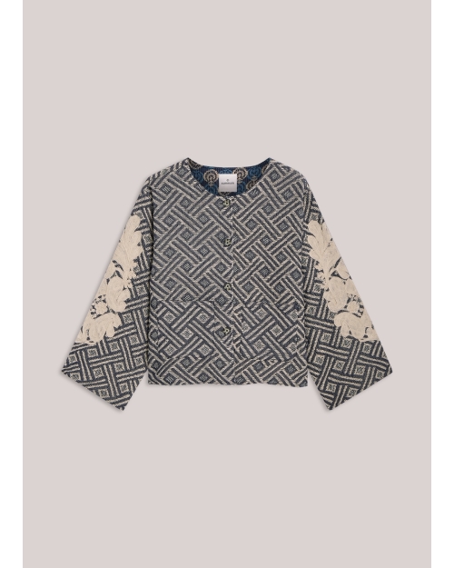 Summum Jacket Blue jacquard 495 Midnight blue