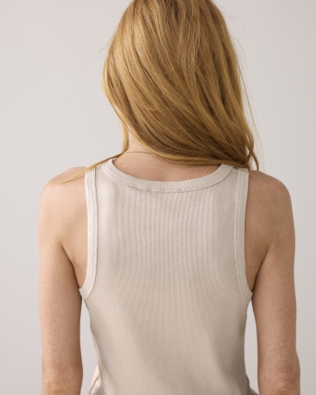 Summum Rib tanktop cotton rib 722 Alpaca