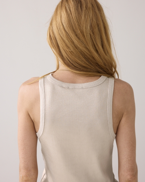 Summum Rib tanktop cotton rib 722 Alpaca