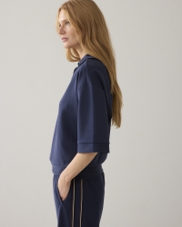 Summum Top Pinstripe scuba 495 Midnight blue