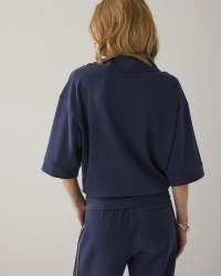 Summum Top Pinstripe scuba 495 Midnight blue
