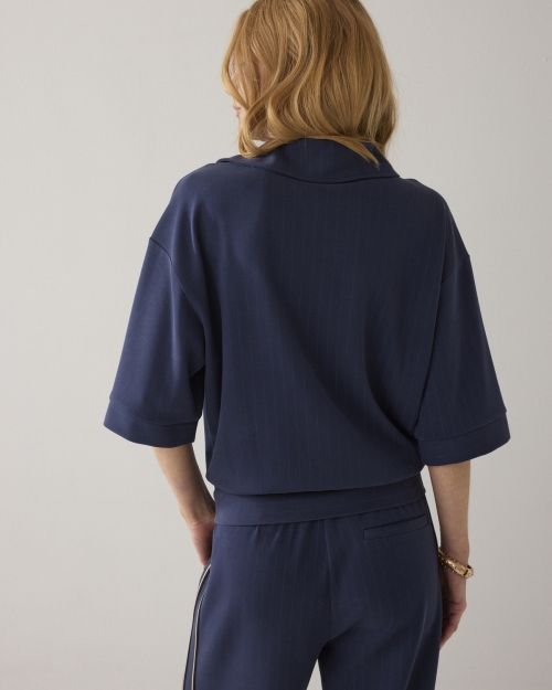 Summum Top Pinstripe scuba 495 Midnight blue