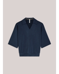 Summum Top Pinstripe scuba 495 Midnight blue