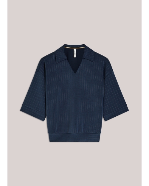 Summum Top Pinstripe scuba 495 Midnight blue