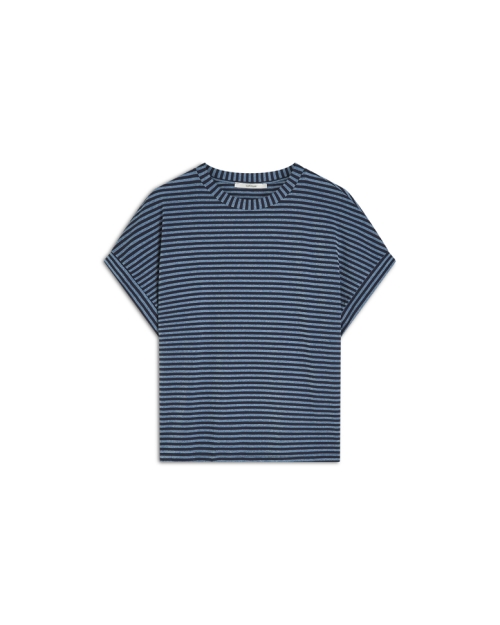 Summum Top Two tone lurex stripe 495 Midnight blue