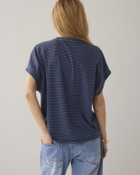 Summum Top Two tone lurex stripe 495 Midnight blue