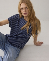 Summum Top Two tone lurex stripe 495 Midnight blue