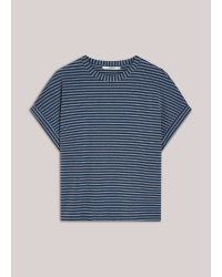 Summum Top Two tone lurex stripe 495 Midnight blue
