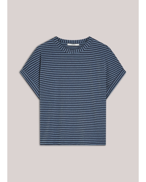 Summum Top Two tone lurex stripe 495 Midnight blue