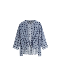Summum Blouse Tie dye stripe 423 Soft blue