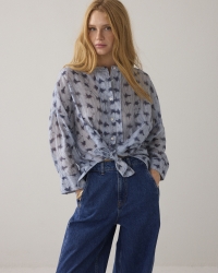 Summum Blouse Tie dye stripe 423 Soft blue
