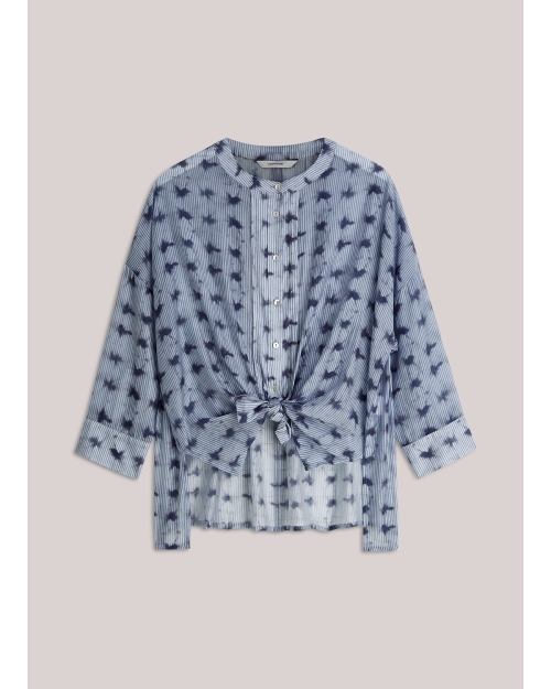 Summum Blouse Tie dye stripe 423 Soft blue