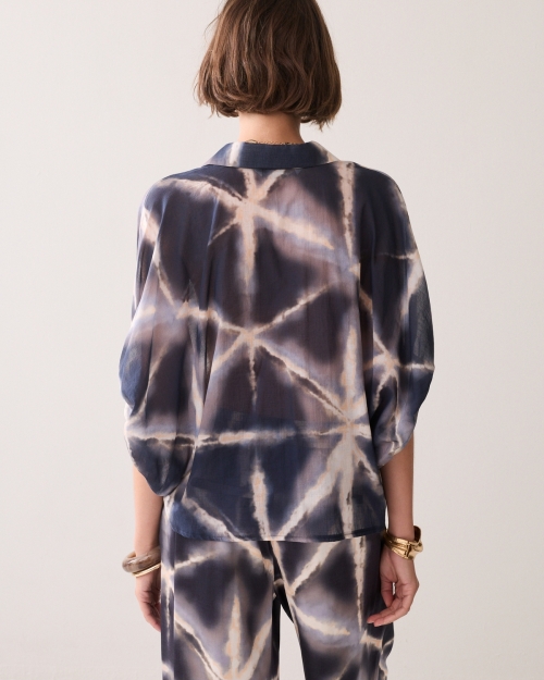 Summum Blouse Tie dye cotton 413 Blue Noir
