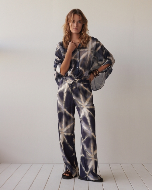 Summum Blouse Tie dye cotton 413 Blue Noir