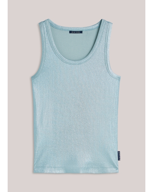 Summum Rib tanktop Cotton rib 431 Glacier blue