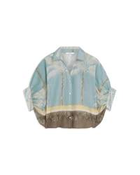 Summum Blouse Palmtree print 431 Glacier blue