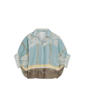 Summum Blouse Palmtree print 431 Glacier blue
