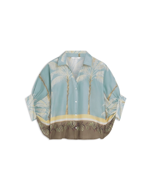Summum Blouse Palmtree print 431 Glacier blue