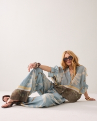 Summum Blouse Palmtree print 431 Glacier blue