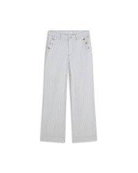 Summum Flare pant Printed stripe twill 431 Glacier blue