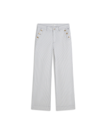 Summum Flare pant Printed stripe twill 431 Glacier blue