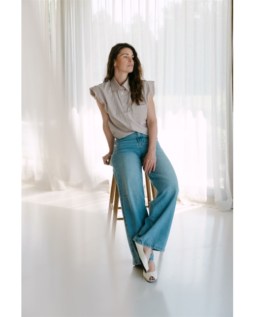 AIMEE THE LABEL stripe sand/blue stripe sand/blue