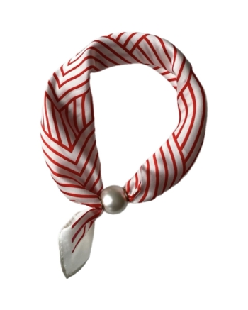 Tim&Simonsen Scarf magnetic pearl Red/White