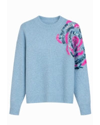 Miss & ü Trui paillet Blauw