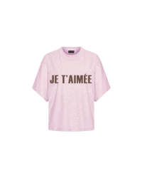 AIMEE THE LABEL pink melée, brown le pink melée, brown letters