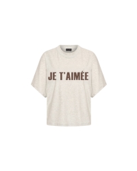 AIMEE THE LABEL sand melée, brown le sand melée, brown letters