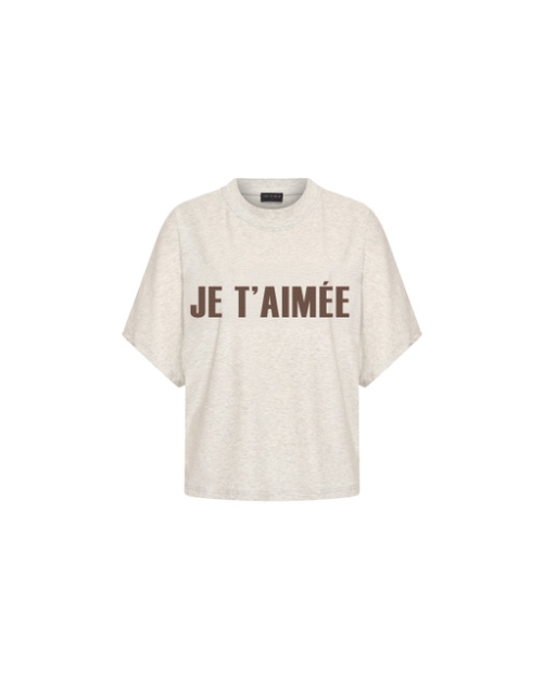 AIMEE THE LABEL sand melée, brown le sand melée, brown letters
