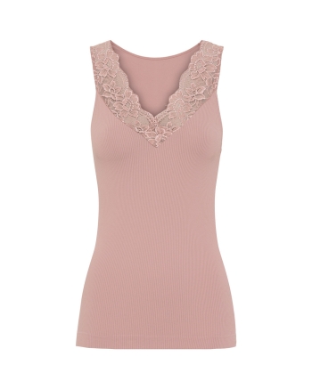 Tim&Simonsen Rib V-lace top  Rosa antico
