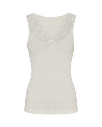 Tim&Simonsen Rib V-lace top  Ivory