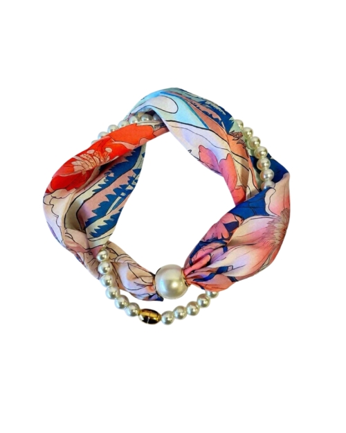 Tim&Simonsen Scarf magnetic pearl and necklace Multi