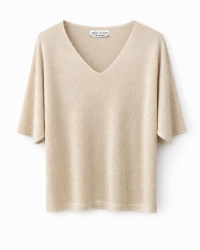 Atelier du Paris Everyday sparkle top  ecrug Ecru Gold