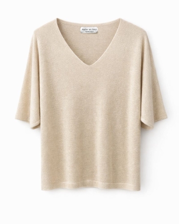 Atelier du paris Everyday sparkle top  ecrug Ecru Gold