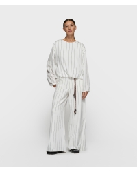 10 Days wide jogger pinstripe 1002 ecru