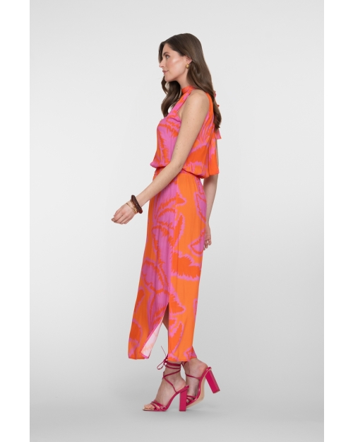 Geisha Dress halter 445 fuchsia/orange