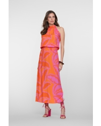 Geisha Dress halter 445 fuchsia/orange