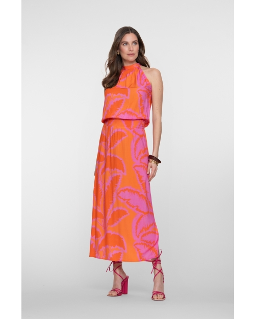 Geisha Dress halter 445 fuchsia/orange