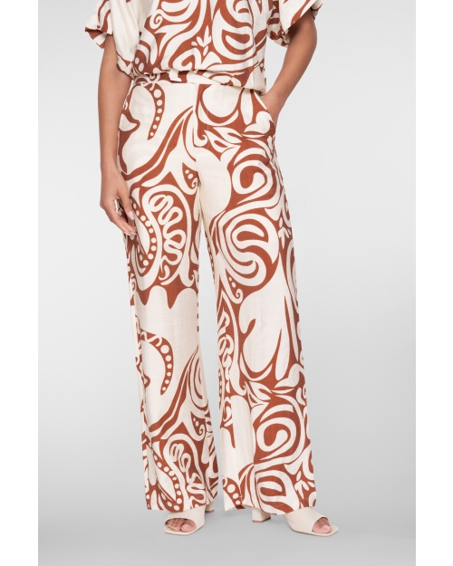 Geisha Pants bi-color 760 ecru/tabacco
