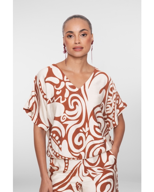 Geisha Top bi-color 760 ecru/tabacco