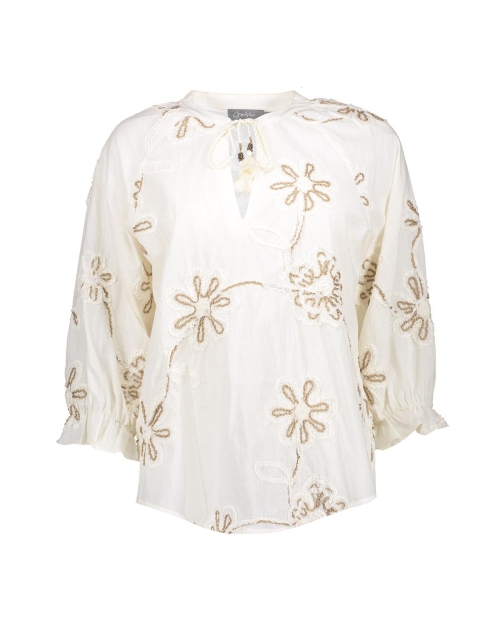 Geisha Top embroidered 718 ecru
