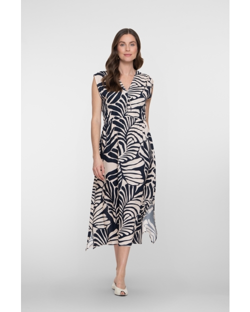 Geisha dress 625 deep blue/off white