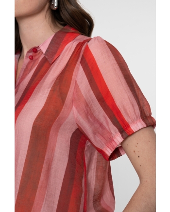 Geisha blouse 451 raspberry/coral red