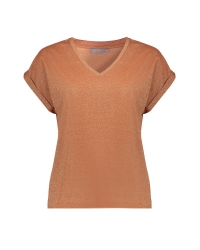 Geisha T-shirt lurex V-neck 202 ginger