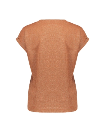 Geisha T-shirt lurex V-neck 202 ginger