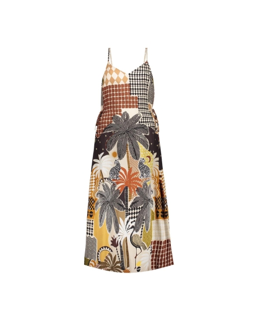Geisha dress 775 brown/sand/black