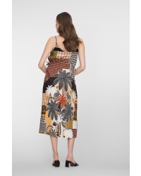 Geisha dress 775 brown/sand/black
