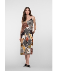 Geisha dress 775 brown/sand/black
